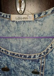 New Unused Cute Mini Denim Dress With Buttons Belt