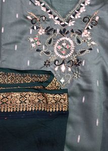 New Kurti Pant Dupatta( Sleeves Attached)