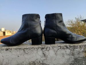 Anis Black Leather Ankle Boots(37,38,39,40,41,42)