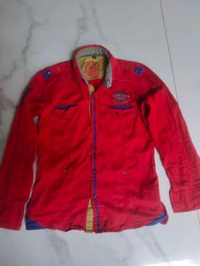 Red Button-Down Shirt
