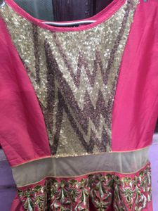 Elegant Pink Embroidered Ethnic Gown