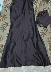 Embroidered Brown Ethnic Gown