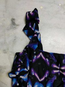 Galaxy Print One Shoulder Dress