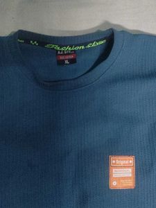 Blue Full Sleeve Cotton T-Shirt