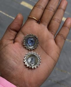Studded Silver Tone Earrings