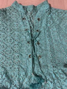 Peplum Top Sea Green Color