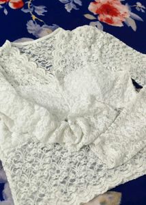 Lace Long Sleeve Crop Top