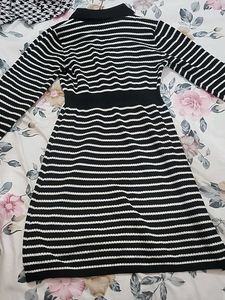 Striped Knit Sweater Dress