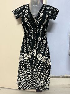Pintrest Yk2 Floral Print Black Dress