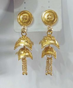 Gold Jhumka Earrings