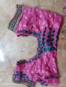 1 Minute Saree Elegant Pink &amp; Blue Sare