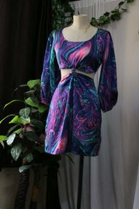 Colorful Cutout Mini Dress