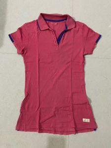 Teamspirit Polo Neck T-Shirt Pink