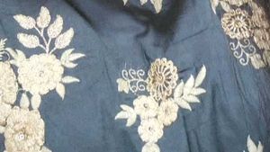 Elegant Yellow &amp; Gray Embroidered Dress