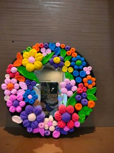 Floral Clay Mirror