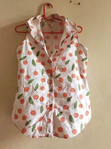 New T-shirt With Treading Cherry Print