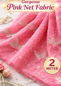 2 Meter Pink Sequin Butterfly Suit Material