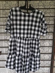 Black And White Checked Dress