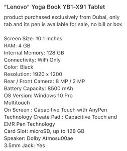 “Lenovo” Yoga Book Tablet