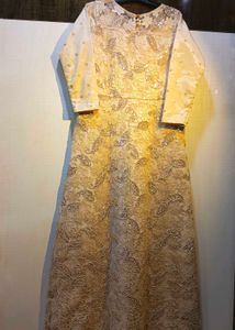 Elegant Gold Lace Gown