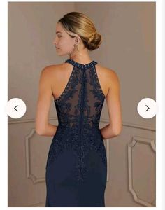 Elegant imported Navy Evening Gown