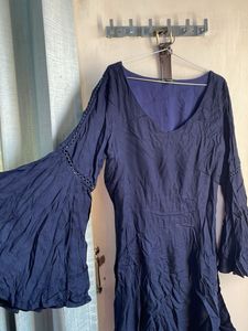 Navy Bell Sleeve Dress