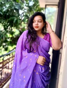 Purple Floral Saree