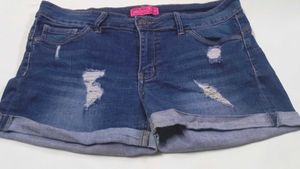 Distressed Denim Shorts
