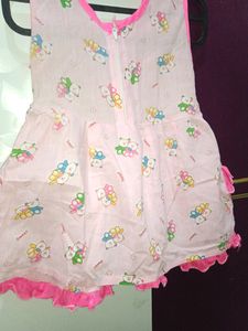 Baby Pink Colour Cotton Frock