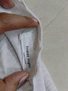 White Ruffle Trim Top