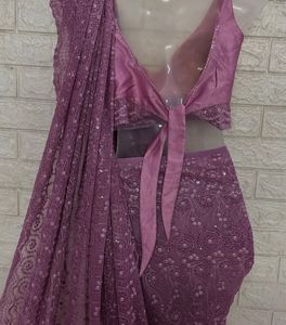 Readymade Embroidered Saree