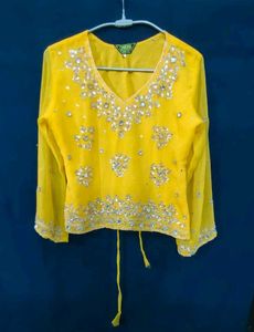 Yellow Embellished Indian Lehnga Choli With Dupatt