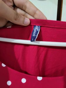 VOGUISH POLKA DOT PINKISH RED TOP