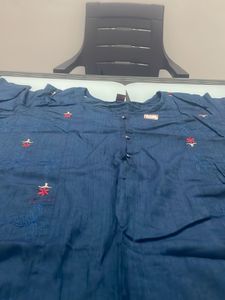 Straight Navy Blue Kurta