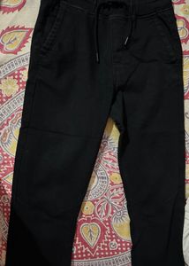 Zudio Arizona Black Jogger Straight Fit Jeans