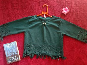Green Cutout Detail Top