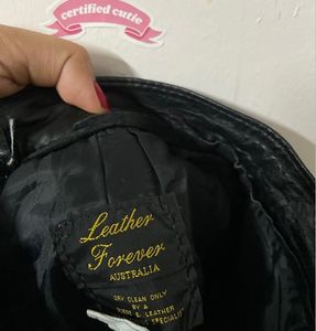 Vintage Black Leather Mini Skirt