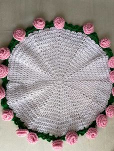 Crocheted Floral Accent Mat
