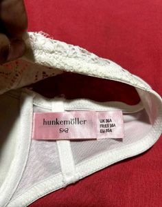 White Lace Front-Open Bra 36A