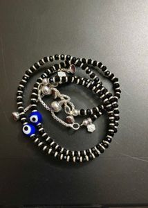 Evil eye pure silver anklet