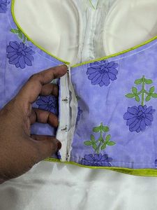 Floral Readymade Blouse Voilet