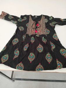 Black Paisley Embroidered Dress