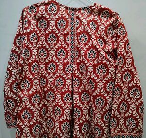 Red Printed Kurta
