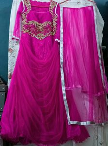 Beautiful Ethnic Purple Gown With Duppatta