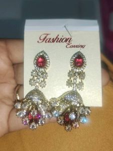 Red Jhumka Earrings