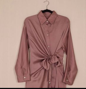 Rose Gold Dress with Tie
