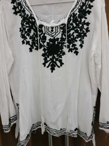 Cotton Chikankari Short Kurti