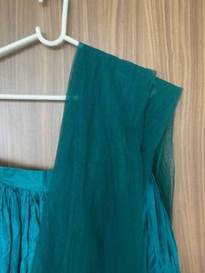 Green Lehenga With Net Dupatta