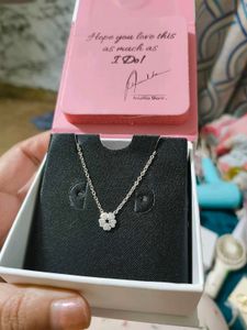 Silver Floral Star Flower Necklace