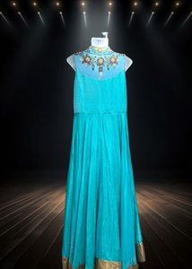 Embroidered Aqua Gown